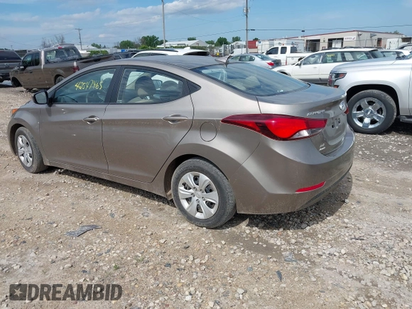 2016 Hyundai Elantra SE with VIN 5NPDH4AE8GH751419, listed as a IAAI auction lot 42547465 with 122,476 mi miles and . Bid and sale history available at DreamBid. Image 3.