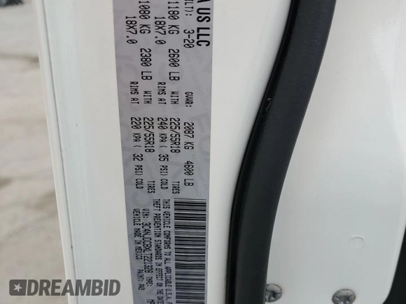 2020 Jeep Compass Limited with VIN 3C4NJDCBXLT221328, listed as a Copart auction lot 61133605 with 70,338 mi miles and Salvage title. Bid and sale history available at DreamBid. Image 13.