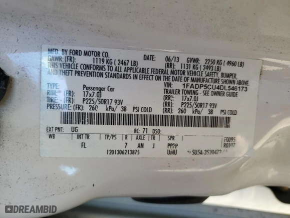 2013 Ford C-Max Energi SEL with VIN 1FADP5CU4DL546173, listed as a Copart auction lot 50356665 with 118,559 mi miles and Salvage Title. Bid and sale history available at carsss.com. Image 15.