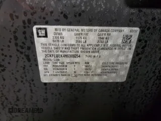 2017 GMC Terrain SLT with VIN 2GKFLUEK4H6309254, listed as a Copart auction lot 88853595 with 120,783 mi miles and Salvage Title. Bid and sale history available at DreamBid. Image 12.