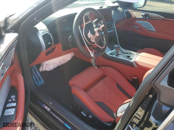 2025 BMW M8 Competition with VIN WBSGV0C04SCS46541, listed as a Copart auction lot 43554215 with NaN miles and Salvage Title. Bid and sale history available at carsss.com. Image 8.