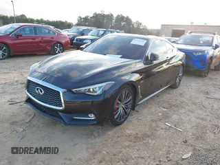 2017 Infiniti Q60 Red Sport 400 with VIN JN1FV7EL1HM700317, listed as a IAAI auction lot 41149036 with 76,654 mi miles and . Bid and sale history available at carsss.com. Image 2.