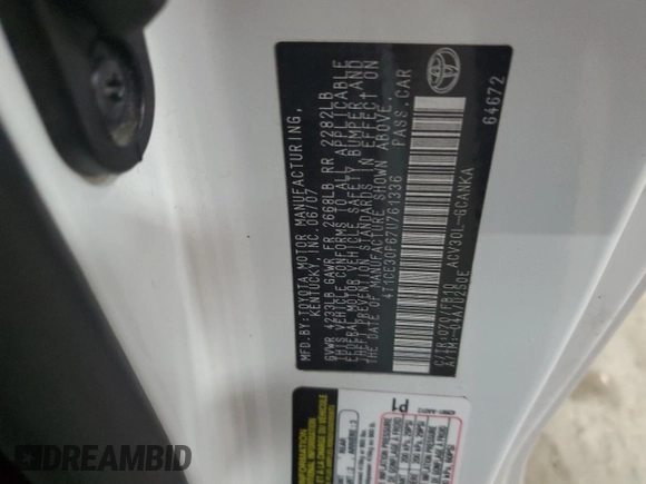 2007 Toyota Solara SE with VIN 4T1CE30P67U761336, listed as a Copart auction lot 47079965 with Not provided miles and Salvage title. Bid and sale history available at DreamBid. Image 12.