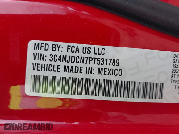 2023 Jeep Compass (RED) Edition с VIN 3C4NJDCN7PT531789, выставлен на аукционе IAAI как лот 42374121 с пробегом 22 808 миль миль и . История ставок и продаж доступна на DreamBid. Изображение 9.