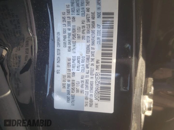 2010 Mazda CX-9 Grand Touring with VIN JM3TB2MAXA0216761, listed as a Copart auction lot 76689804 with 229,095 mi miles and Non Repairable. Bid and sale history available at carsss.com. Image 14.