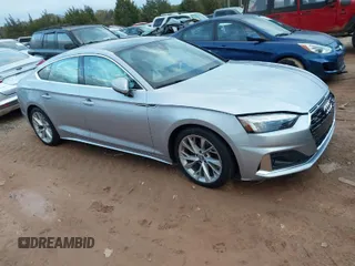 2021 Audi A5 Sportback Premium Plus with VIN WAUCBCF55MA002772, listed as a IAAI auction lot 40928952 with 38,277 mi miles. Bid and sale history available at carsss.com. Image 1.