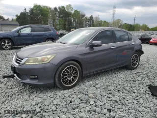 2015 Honda Accord Sedan EX-L with VIN 1HGCR3F85FA004437, listed as a Copart auction lot 52372985 with 201,983 mi miles and Salvage Title. Bid and sale history available at carsss.com. Image 1.