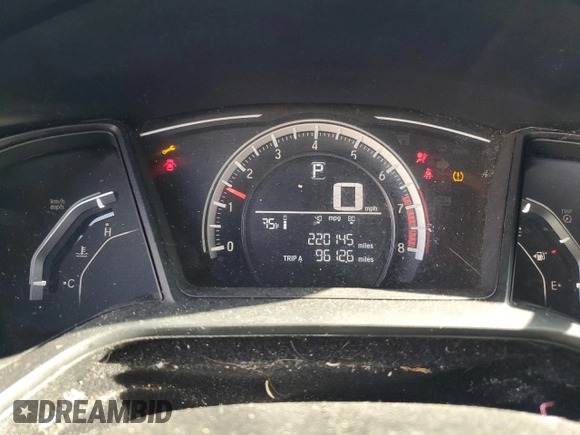 2017 Honda Civic LX with VIN 19XFC2F50HE025046, listed as a Copart auction lot 54244525 with 220,145 mi miles and Salvage Title. Bid and sale history available at DreamBid. Image 9.