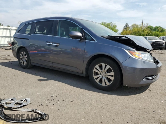 2017 Honda Odyssey EX-L with VIN 5FNRL5H63HB008563, listed as a Copart auction lot 53125224 with 124,960 mi miles and Salvage Title. Bid and sale history available at DreamBid. Image 4.
