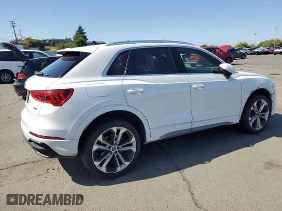 2021 Audi Q3 S line Premium Plus with VIN WA1EECF36M1129591, listed as a Copart auction lot 54921935 with 109,365 mi miles and Salvage title. Bid and sale history available at DreamBid. Image 3.