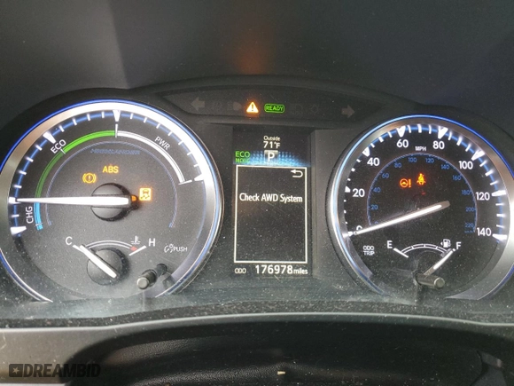 2014 Toyota Highlander Hybrid Limited with VIN 5TDDCRFH9ES005650, listed as a Copart auction lot 79825664 with 176,978 mi miles and Salvage Title. Bid and sale history available at carsss.com. Image 9.