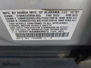 2008 Honda Pilot SE with VIN 5FNYF18338B036073, listed as a IAAI auction lot 42069377 with 191,324 mi miles. Bid and sale history available at carsss.com. Image 9.