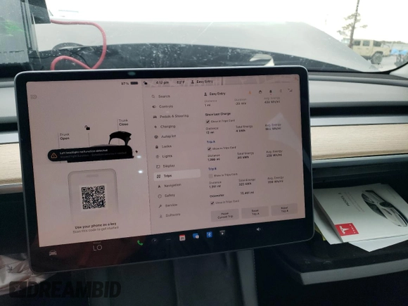 2022 Tesla Model 3 with VIN 5YJ3E1EA6NF188263, listed as a Copart auction lot 77542203 with 75,461 mi miles and Non Repairable. Bid and sale history available at DreamBid. Image 9.