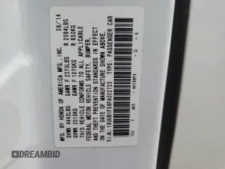 2015 Acura TLX Technology z VIN 19UUB1F56FA002733, wystawiony jako Copart lot #84795094 z przebiegiem 217 410 mil mil oraz Nie do naprawy • Non repairable. Historia ofert i sprzedaży dostępna na DreamBid. Obrazek 14.