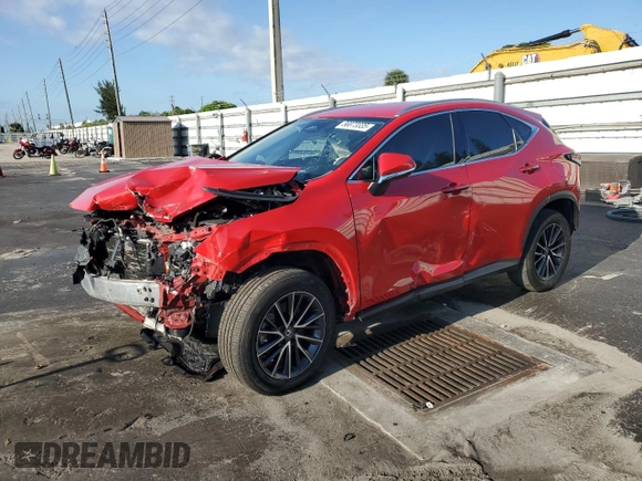 2024 Lexus NX 250 with VIN 2T2ADCAZ8RC006506, listed as a Copart auction lot 56873335 with 55,161 mi miles and Non repairable. Bid and sale history available at DreamBid. Image 1.
