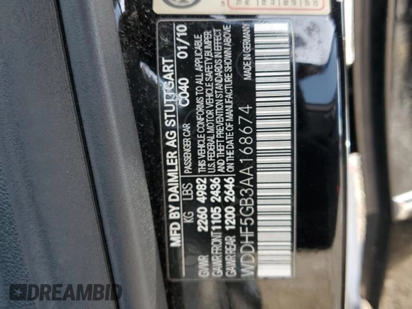 2010 Mercedes-Benz E 350 Luxury с VIN WDDHF5GB3AA168674, выставлен на аукционе Copart как лот 55234375 с пробегом 151 335 миль миль и Списание • Salvage title. История ставок и продаж доступна на DreamBid. Изображение 12.