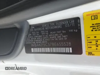 2011 BMW 3 Series 328i xDrive with VIN WBAKF5C57BE655528, listed as a Copart auction lot 87309114 with 180,612 mi miles and Clean Title. Bid and sale history available at carsss.com. Image 12.