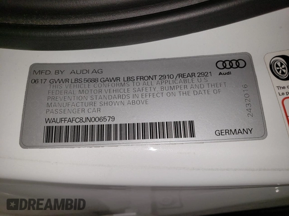 2018 Audi S6 Premium Plus z VIN WAUFFAFC8JN006579, wystawiony jako Copart lot #59799113 z przebiegiem 58 368 mil mil oraz . Historia ofert i sprzedaży dostępna na DreamBid. Obrazek 12.