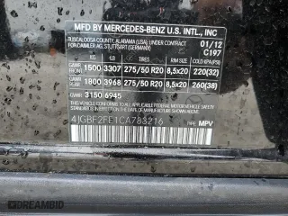 2012 Mercedes-Benz GL-Class GL 350 BlueTEC with VIN 4JGBF2FE1CA783216, listed as a Copart auction lot 50895175 with 163,852 mi miles and Salvage Title. Bid and sale history available at carsss.com. Image 13.