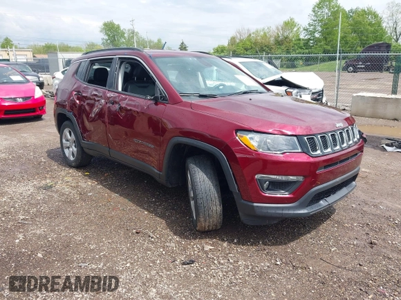 2021 Jeep Compass Latitude with VIN 3C4NJDBBXMT504993, listed as a IAAI auction lot 42181872 with 56,053 mi miles and . Bid and sale history available at DreamBid. Image 1.