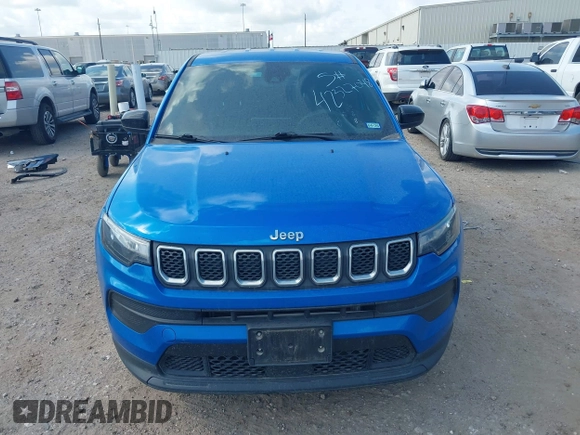 2023 Jeep Compass Sport with VIN 3C4NJDAN1PT509922, listed as a IAAI auction lot 42327048 with 26,598 mi miles and . Bid and sale history available at DreamBid. Image 12.