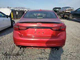 2021 Infiniti Q50 Red Sport 400 with VIN JN1FV7DP8MM850097, listed as a Copart auction lot 48663665 with 82,788 mi miles and Salvage Title. Bid and sale history available at DreamBid. Image 6.