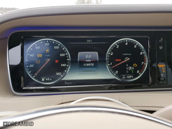 2016 Mercedes-Benz S-Class S 550 with VIN WDDUG8FBXGA267130, listed as a Copart auction lot 44147365 with 119,975 mi miles and Salvage Title. Bid and sale history available at carsss.com. Image 9.