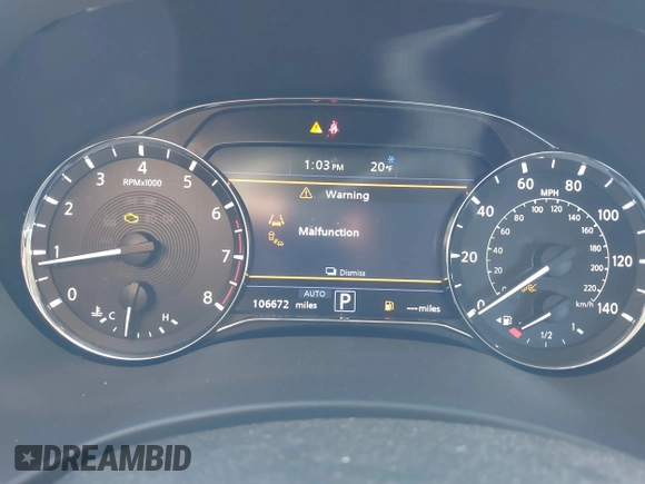 2020 Infiniti QX80 Luxe with VIN JN8AZ2NE5L9253264, listed as a IAAI auction lot 41012767 with 106,672 mi miles and . Bid and sale history available at DreamBid. Image 7.