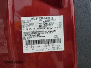 2013 Ford F-150 XL with VIN 1FTFX1EF6DFA41356, listed as a Copart auction lot 57246745 with 94,692 mi miles and Salvage title. Bid and sale history available at DreamBid. Image 12.