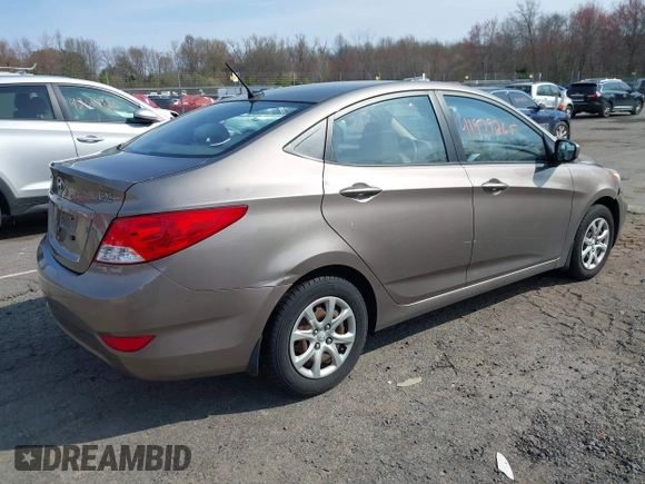 2013 Hyundai Accent GLS with VIN KMHCT4AE1DU314191, listed as a IAAI auction lot 41979265 with 177,944 mi miles. Bid and sale history available at carsss.com. Image 4.