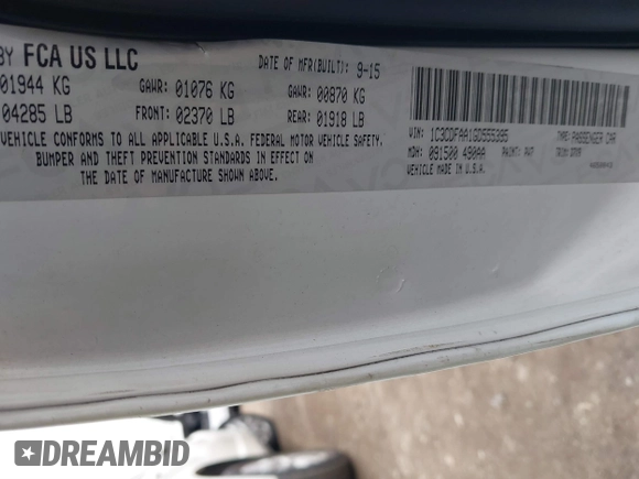 2016 Dodge Dart SE with VIN 1C3CDFAA1GD555395, listed as a IAAI auction lot 41854501 with 168,777 mi miles. Bid and sale history available at carsss.com. Image 9.