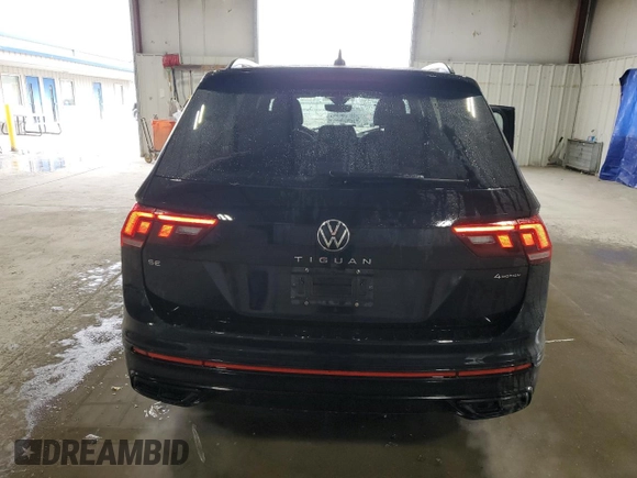 2022 Volkswagen Tiguan SE R-Line Black with VIN 3VV8B7AX6NM168877, listed as a Copart auction lot 47400525 with 21,601 mi miles and Salvage Title. Bid and sale history available at DreamBid. Image 6.