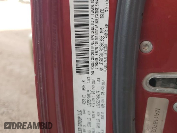 2012 Ram 2500 Laramie Longhorn with VIN 3C6UD5GL7CG301830, listed as a Copart auction lot 81342604 with 427,889 mi miles and Salvage Title. Bid and sale history available at carsss.com. Image 12.