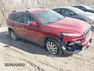 2017 Jeep Cherokee Limited with VIN 1C4PJMDB8HW512130, listed as a IAAI auction lot 41708722 with 88,943 mi miles. Bid and sale history available at carsss.com. Image 1.