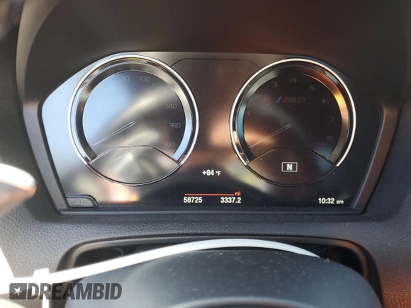 2021 BMW M2 Competition with VIN WBS2U7C00M7H17234, listed as a Copart auction lot 88370145 with 58,725 mi miles and Salvage Title. Bid and sale history available at carsss.com. Image 9.