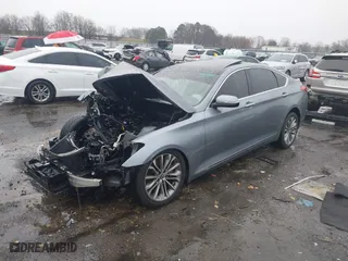 2015 Hyundai Genesis 3.8L with VIN KMHGN4JEXFU018603, listed as a IAAI auction lot 41717349 with 1 mi miles. Bid and sale history available at carsss.com. Image 19.