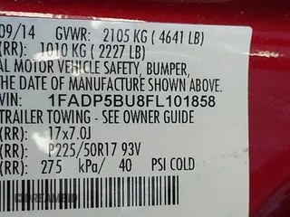 2015 Ford C-Max SEL with VIN 1FADP5BU8FL101858, listed as a IAAI auction lot 42205265 with 161,265 mi miles. Bid and sale history available at carsss.com. Image 9.