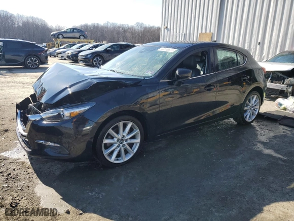 2017 Mazda Mazda3 5-Door Grand Touring with VIN 3MZBN1M37HM134823, listed as a Copart auction lot 45860875 with 88219 miles and Salvage Title. Bid and sale history available at carsss.com. Image 1.