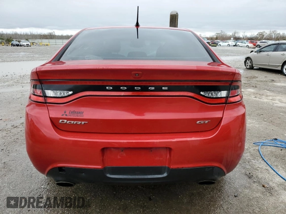 2013 Dodge Dart GT with VIN 1C3CDFCB5DD341222, listed as a Copart auction lot 41402785 with 186,903 mi miles and Salvage title. Bid and sale history available at DreamBid. Image 6.