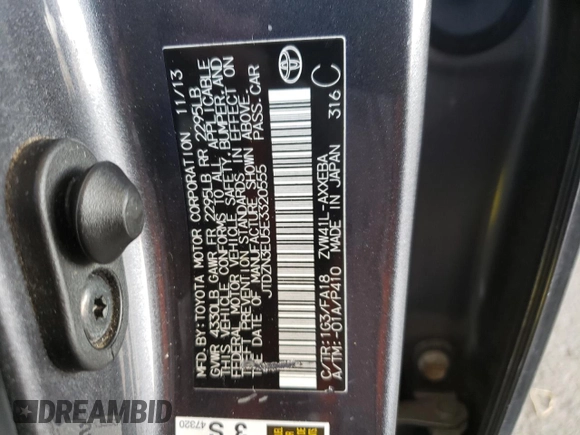 2014 Toyota Prius Two with VIN JTDZN3EU5E3320555, listed as a Copart auction lot 63342755 with 153,562 mi miles and Salvage title. Bid and sale history available at DreamBid. Image 12.