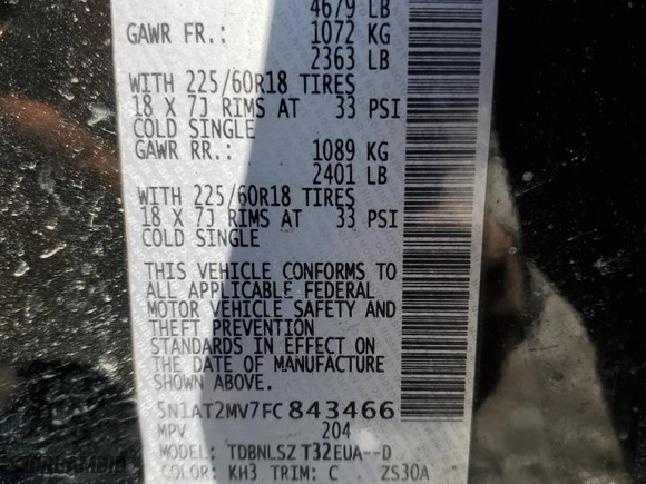 2015 Nissan Rogue SL with VIN 5N1AT2MV7FC843466, listed as a Copart auction lot 48287165 with 175,820 mi miles and Salvage Title. Bid and sale history available at carsss.com. Image 16.