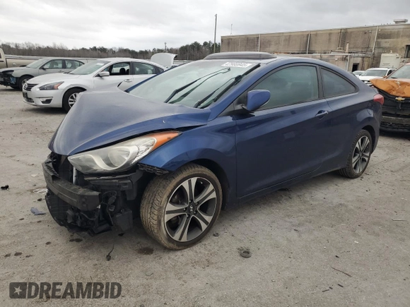 2013 Hyundai Elantra Coupe SE with VIN KMHDH6AE2DU011809, listed as a Copart auction lot 47988945 with 157,813 mi miles and Salvage Title. Bid and sale history available at carsss.com. Image 1.