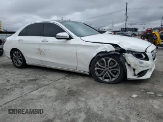 2018 Mercedes-Benz C with VIN WDDWF4JB1JR401947, listed as a Copart auction lot 48956665 with 93,467 mi miles and Salvage Title. Bid and sale history available at carsss.com. Image 4.