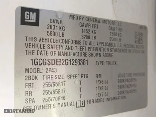 2016 Chevrolet Colorado 2WD Z71 with VIN 1GCGSDE32G1298381, listed as a IAAI auction lot 40804315 with 95,681 mi miles. Bid and sale history available at carsss.com. Image 9.
