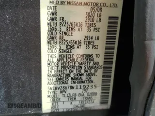 2008 Nissan Quest with VIN 5N1BV28U78N119235, listed as a Copart auction lot 74029804 with 244,167 mi miles and Salvage Title. Bid and sale history available at carsss.com. Image 14.