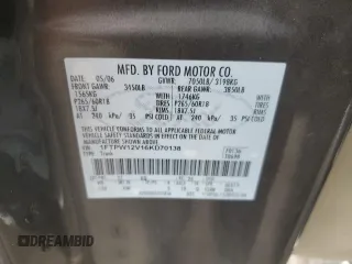 2006 Ford F-150 XLT with VIN 1FTPW12V16KD70138, listed as a Copart auction lot 61302585 with 226,024 mi miles and Salvage title. Bid and sale history available at DreamBid. Image 12.