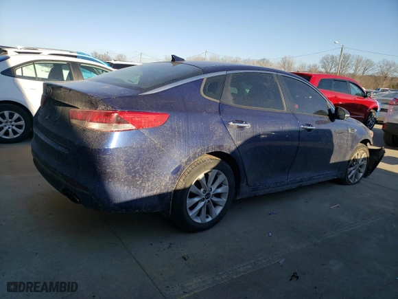2018 Kia Optima S with VIN 5XXGT4L36JG272314, listed as a Copart auction lot 46567585 with 87,212 mi miles and Salvage Title. Bid and sale history available at carsss.com. Image 3.