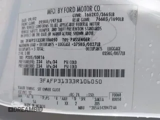 2003 Ford Focus ZX3 с VIN 3FAFP31333R106050, выставлен на аукционе IAAI как лот 41659209 с пробегом 116 753 миль миль и . История ставок и продаж доступна на DreamBid. Изображение 9.
