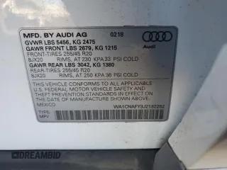 2018 Audi Q5 Prestige with VIN WA1CNAFY3J2132252, listed as a Copart auction lot 65802452 with 57,824 mi miles. Bid and sale history available at carsss.com. Image 10.