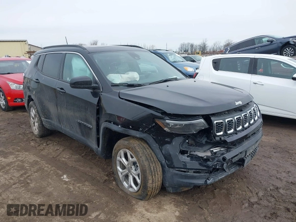 2025 Jeep Compass Latitude с VIN 3C4NJDBN2ST548767, выставлен на аукционе IAAI как лот 41747520 с пробегом 1 888 миль миль и . История ставок и продаж доступна на DreamBid. Изображение 1.